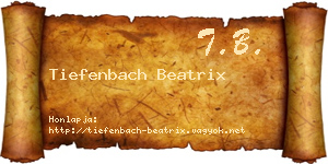 Tiefenbach Beatrix névjegykártya